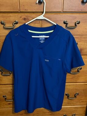 Landau Royal Blue V-Neck Scrub Top and Pants Set